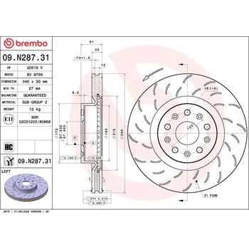 Brzdový kotouč Brzdový kotouč BREMBO 09.N287.31