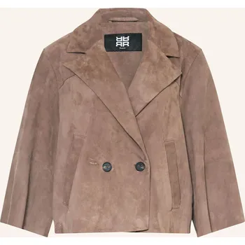 Dámský blejzr Riani Dámská Kožená Bunda S 3/4 Rukávem, tmavě hnědá, 38