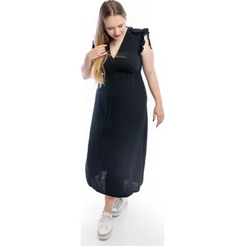 Dámské šaty Italy fashion Mušelínové šaty ELLIE Barva: Černá, Velikost: UNI: M-XL