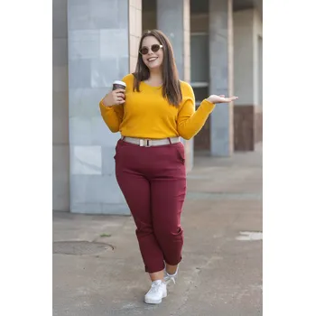 Dámské kalhoty Italy fashion Dámské kalhoty AMIGO maxi Barva: Vínová, Velikost: UNI: XL-3XL