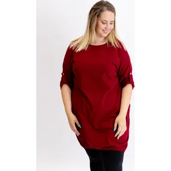 Dámské šaty Italy fashion Šaty HELA Barva: Vínová, Velikost: UNI: L-2XL