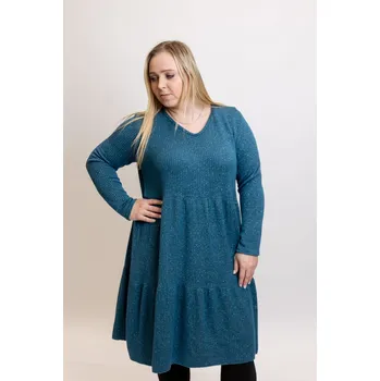 Dámské šaty Italy fashion Úpletové šaty PETRONEL Barva: Petrolejová, Velikost: UNI: XL-4XL