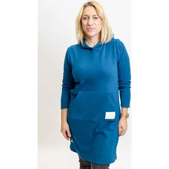 Dámské oblečení Italy fashion Mikinošaty TIPSY Barva: Petrolejová, Velikost: UNI: M-XL