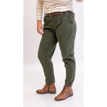 Dámské kalhoty Italy fashion Manšestrové kalhoty SIA Barva: Khaki, Velikost: UNI: M-XL