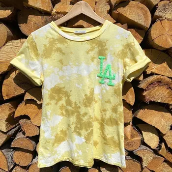 Pánské tričko Italy fashion Batikované tričko s krátkým rukávem LA Barva: Modrá, Velikost: UNI