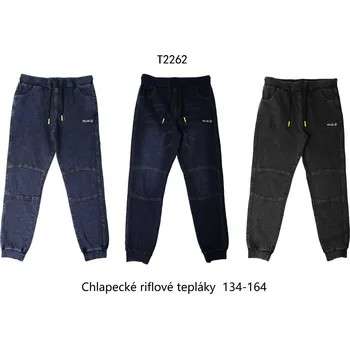 WOLF klučičí Džínové tepláky (velká řada) Barva: Černá, Velikost: 152