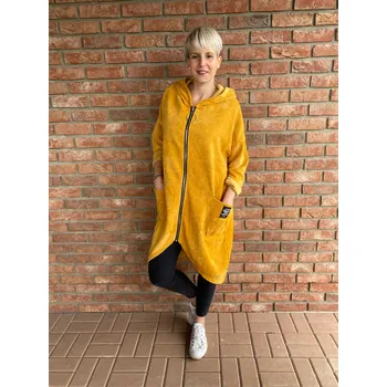 Dámský svetr Italy fashion Kardigan Barva: hořčicová, Velikost: UNI - L-2XL