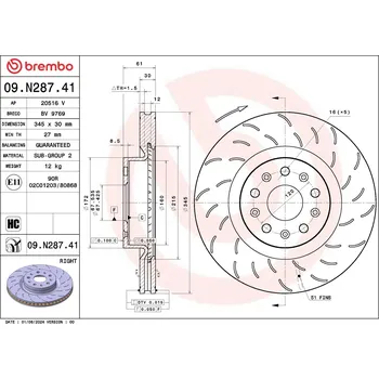 Brzdový kotouč Brzdový kotouč BREMBO 09.N287.41