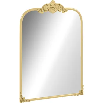 Zrcadlo Nástěnné zrcadlo HOMCOM 60 x 87 cm koupelnové zrcadlo v barokním stylu s ozdobným kovovým rámem do obývacího pokoje a ložnice ve zlaté barvě | Aosom.de