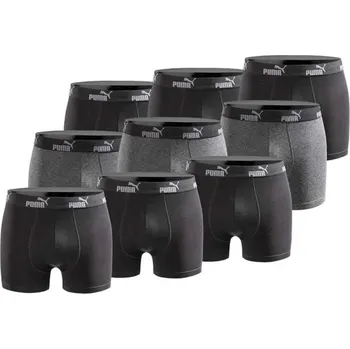 Boxerky Pánské boxerky Puma 9-Pack černá šedá pohodlná bavlna L