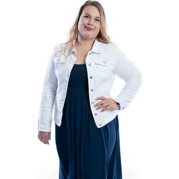 Dámská casual bunda Re-dress jeans Dámská džínová bunda WHITE [GYD1336-B] Barva: Bílá, Velikost: XL