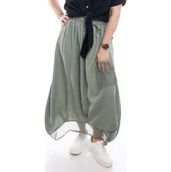 Dámská sukně Italy fashion Dlouhá sukně BENJI Barva: Khaki, Velikost: UNI: M-XL