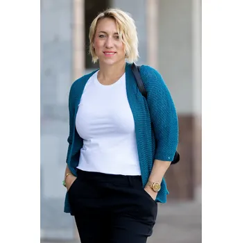 Dámský svetr Italy fashion Kardigan PIKE Barva: Petrolejová, Velikost: UNI: M-XL