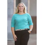 Italy fashion Úpletový top POELA Barva: tyrkysová, Velikost: UNI: L-2XL