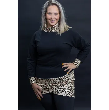 Dámské šaty Italy fashion Šaty LEOPARD Barva: Černá, Velikost: UNI: M-XL