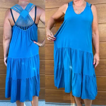 Dámské šaty Italy fashion Letní šaty AMAZONKA větší řada Barva: Petrolejová, Velikost: UNI - L-2XL