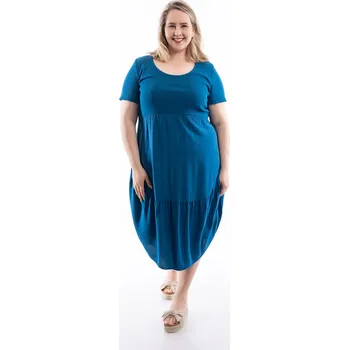 Dámské šaty Italy fashion Letní šaty GWEN Barva: Petrolejová, Velikost: UNI: XL-3XL