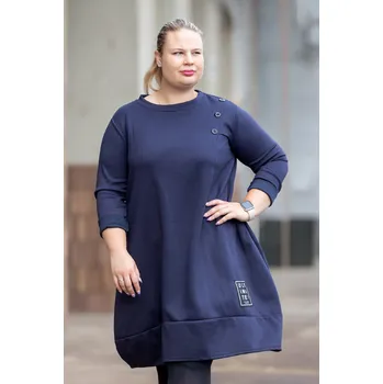 Dámské šaty Italy fashion Šaty KRISTIN Barva: Tmavě modrá, Velikost: UNI: L-2XL