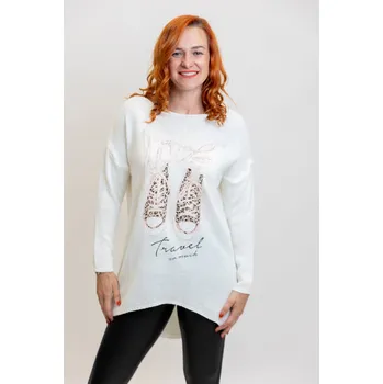 Dámský svetr Italy fashion Svetr AVRIL Barva: Bílá, Velikost: UNI: L-2XL