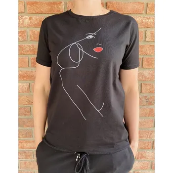 Dámské tričko Italy fashion Dámské tričko FACE Barva: Šedá, Velikost: XL