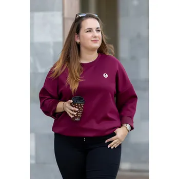 Dámská mikina Italy fashion Elegantní mikina OLINA Barva: Vínová, Velikost: UNI: L-2XL