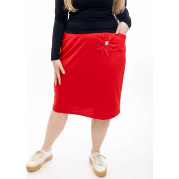 Dámská sukně Italy fashion Sukně MARLENKA Barva: Červená, Velikost: UNI: L-2XL