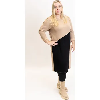 Dámské šaty Italy fashion Dlouhé šaty HOLLY Barva: Béžová, Velikost: UNI - XL-3XL