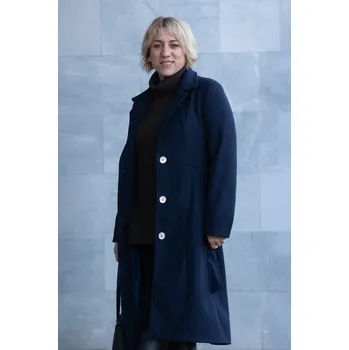 Dámské oblečení Italy fashion Zimní kabát MICHAEL [81859] Barva: Tmavě modrá, Velikost: M/L