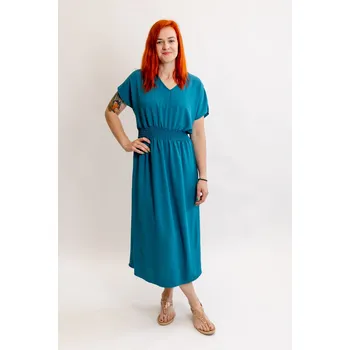 Dámské oblečení Italy fashion Dlouhé šaty MARBELLA Barva: Petrolejová, Velikost: UNI: M-XL