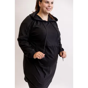 Dámské šaty Italy fashion Dlouhé mikinošaty ANET Barva: Černá, Velikost: UNI: L-3XL