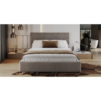 Postel Čalouněná postel PASADENA PARIS 120x200 s kovovým roštem BÉŽOVÁ