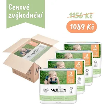 Plenkové kalhoty Plenky Moltex Pure & Nature Midi 4-9 kg - ekonomické balení (4 x 33 ks)
