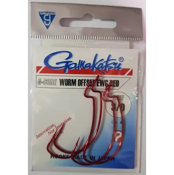 Rybářský háček Háčky Gamakatsu Worm Offset EWG36 č. 3/0 červené