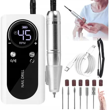 BRUSKA NA NEHTY BEZDRÁTOVÁ SE SADOU FRÉZ 45 000 OT/MIN USB C