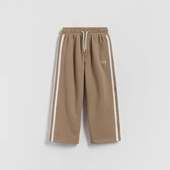 Reserved - Kalhoty s&nbsp;postranními pruhy a&nbsp;vysokým podílem bavlny - kávová - 492HK-84X - 492HK-84X-92