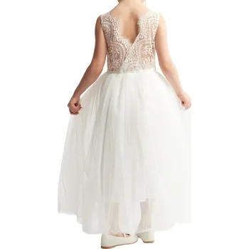 Dívčí šaty Bílé společenské šaty pro dívku na svatební hostina Liv, velikost 110