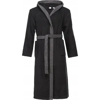 Pánský župan Pánský Bavlna župan s kapucí L-190 černý/tmavě šedý S