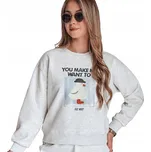 Mikina s s potiskem a klasickou kachnou bez kapuce, šedá BY1425