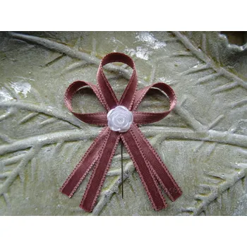 Svatební dekorace Vývazek s růžičkou - starorůžová tm. 727