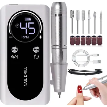 Profesionální Bruska na nehty pro manikúru 2000mAh, výkonná 45000 ot./min