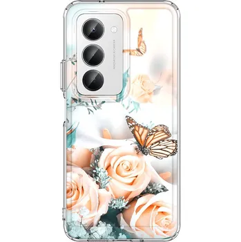 Pouzdro na mobilní telefon Kryt Xiaomi Redmi 15 Image pevný Růže s motýlem (obal neboli pouzdro na Xiaomi Redmi 15)