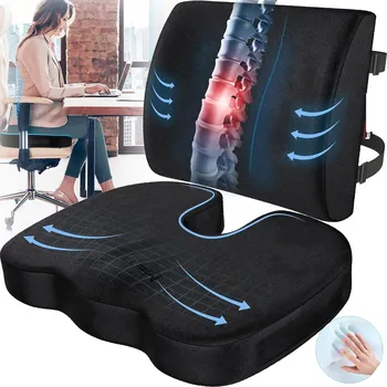 Polštář ORTOPEDICKÝ POLŠTÁŘ NA SEDADLO DO AUTA, KANCELÁŘSKÁ PODLOŽKA NA ŽIDLI NEBO KŘESLO