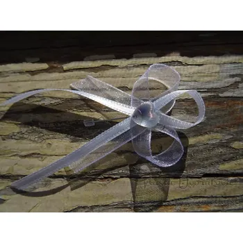 Svatební dekorace Bílý svatební vývazek se srdíčkem AB I.