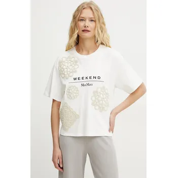 Pánské tričko Bavlněné tričko Weekend Max Mara 2515941052600 béžová 01A, vel. L