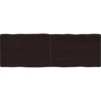 Stolní podložka Nábytek XL Stolní deska tmavě hnědá 120x40x(2-4)cm ošetřený dub živá hrana 364022