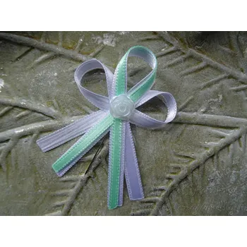 Svatební dekorace Svatební vývazek bílý s mintovou 301