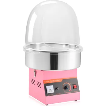 Výrobník cukrové vaty Vevor Stroj na cukrovou vatu 1000W, nerezová miska, kryt a naběračka