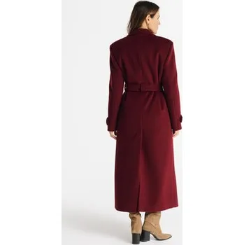 Dámský kabát Salme Vlněný kabát Malwina maxi Bordó Regular Fit 44