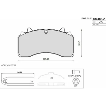 Brzdová destička Sada brzdových destiček, kotoučová brzda STEINHOF SM486-Z