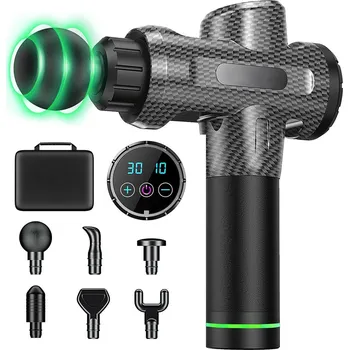 Masážní přístroj Masážní pistole CHIRO Pro černá akumulátorová 100 W s 9 nástavci